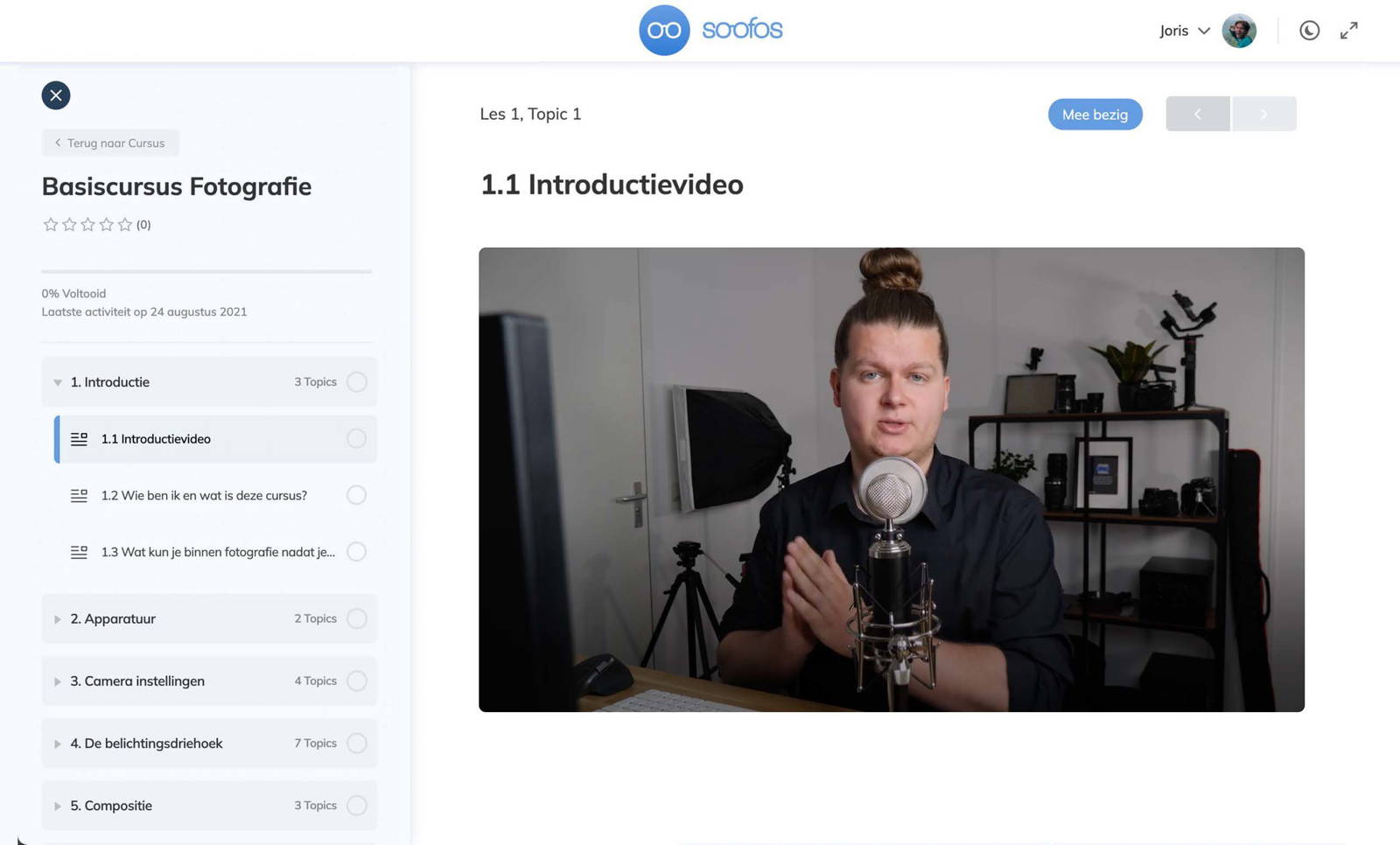 An instructor recording a Soofos course